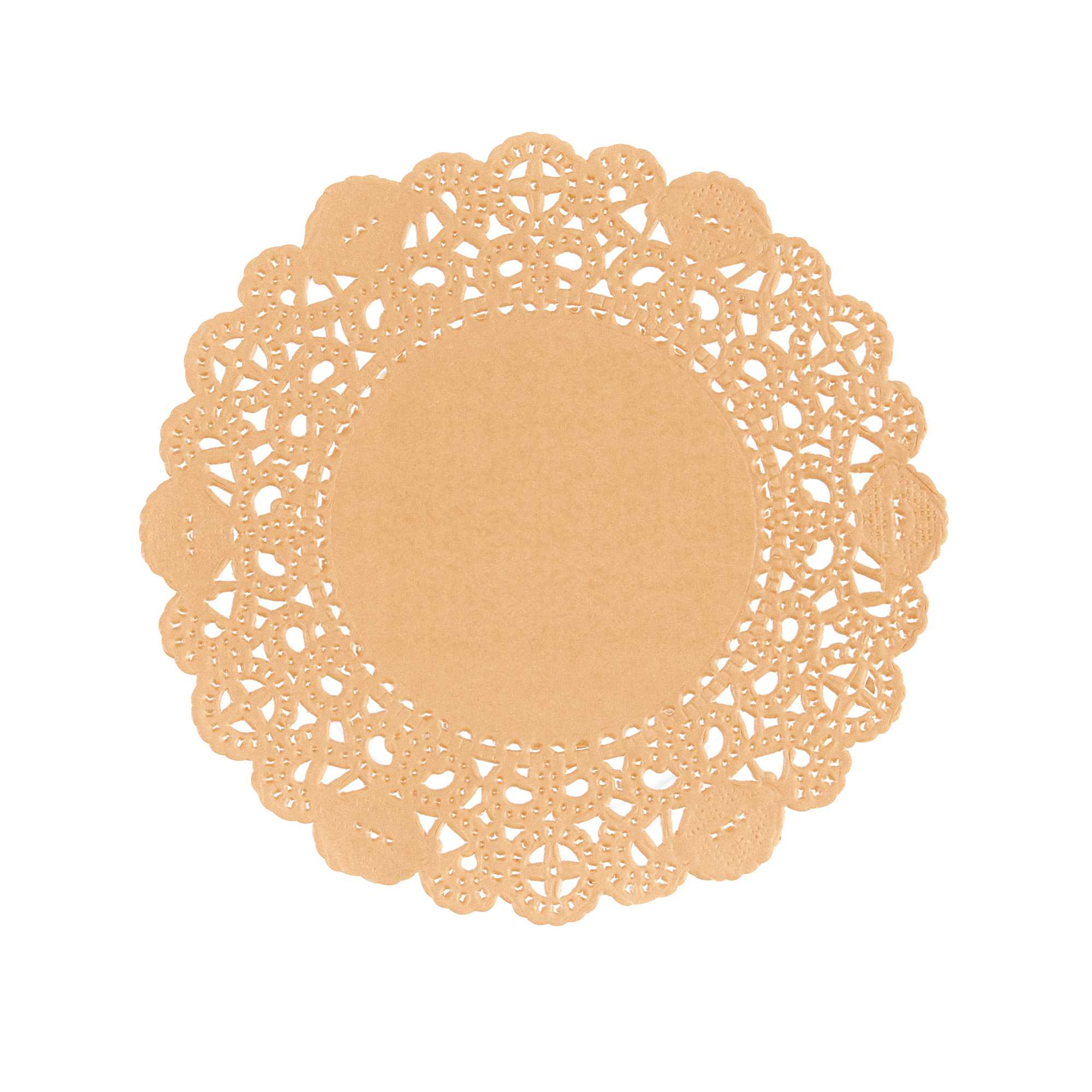 Pastry Tek Round Coral Paper Doilies - Lace - 4" x 4" - 100 count box