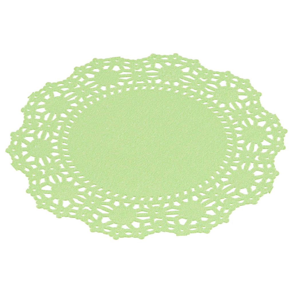 Pastry Tek Round Green Paper Doilies - Lace - 4" x 4" - 4000 count box