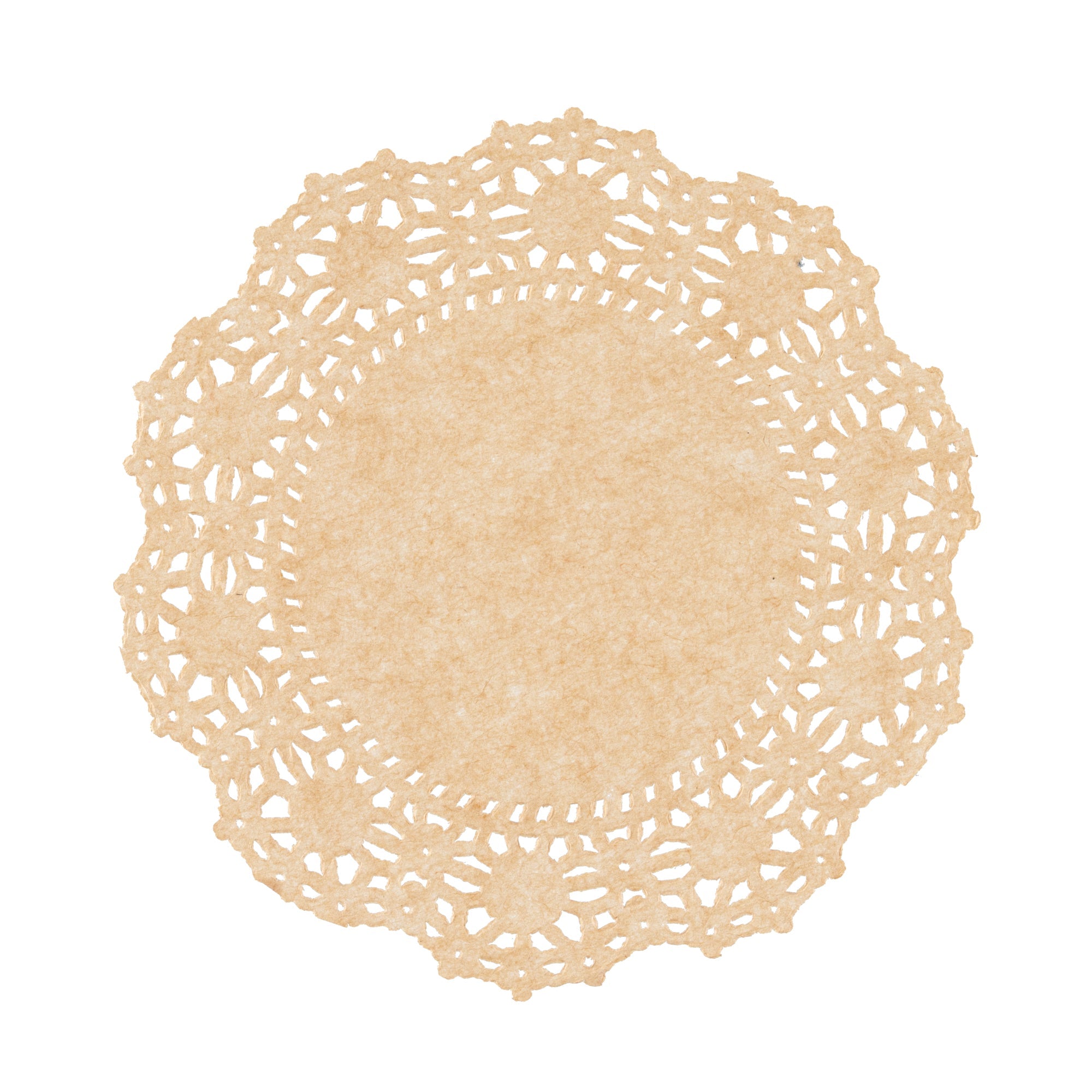 Pastry Tek Round Kraft Paper Doilies - Lace - 4" x 4" - 4000 count box