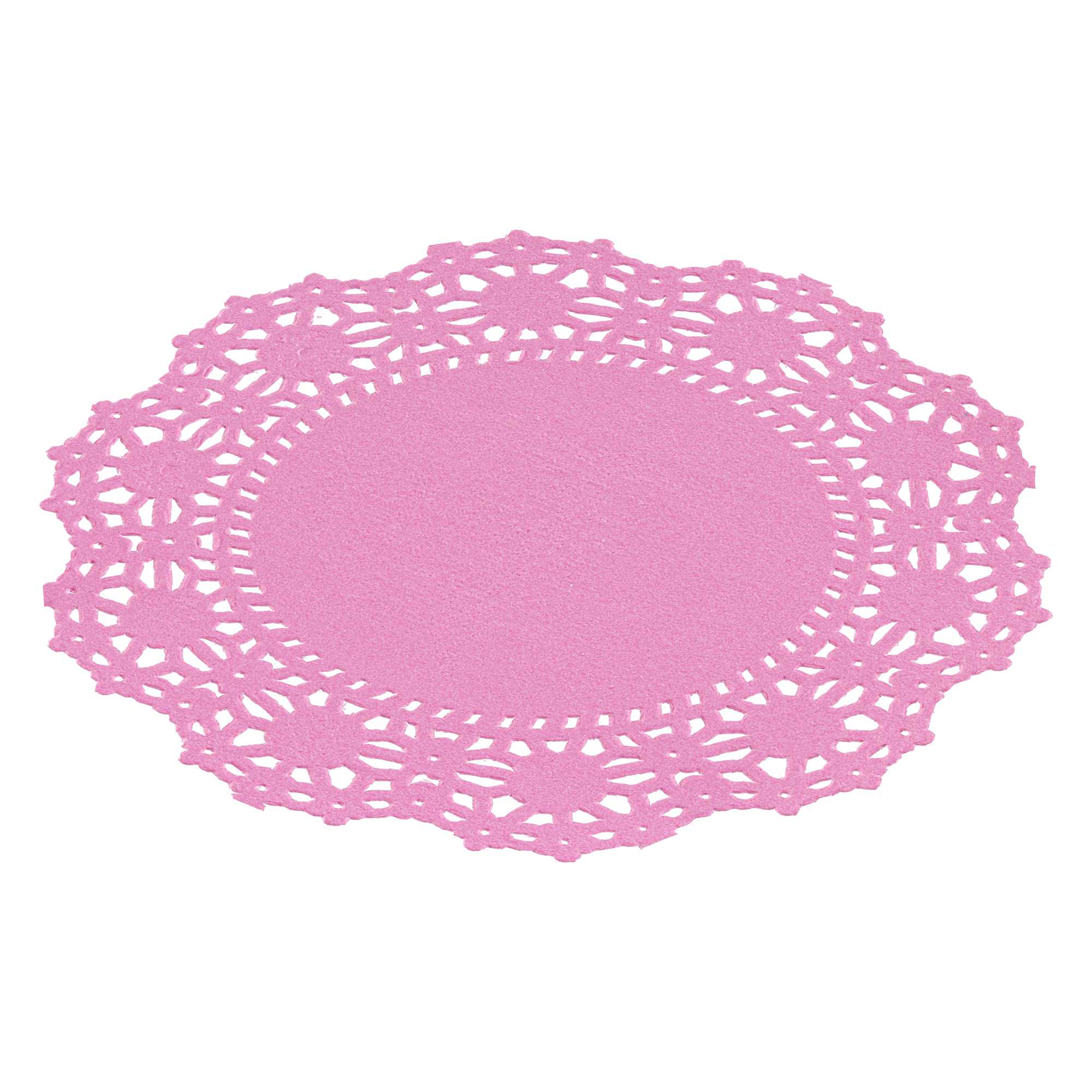 Pastry Tek Round Pink Paper Doilies - Lace - 4" x 4" - 4000 count box