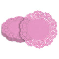 Pastry Tek Round Pink Paper Doilies - Lace - 4" x 4" - 4000 count box