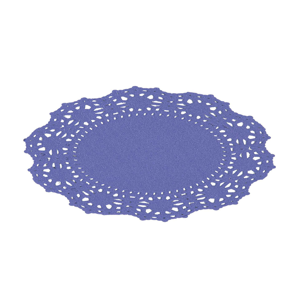 Pastry Tek Round Purple Paper Doilies - Lace - 4" x 4" - 4000 count box