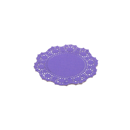 Pastry Tek Round Purple Paper Doilies - Lace - 4" x 4" - 4000 count box