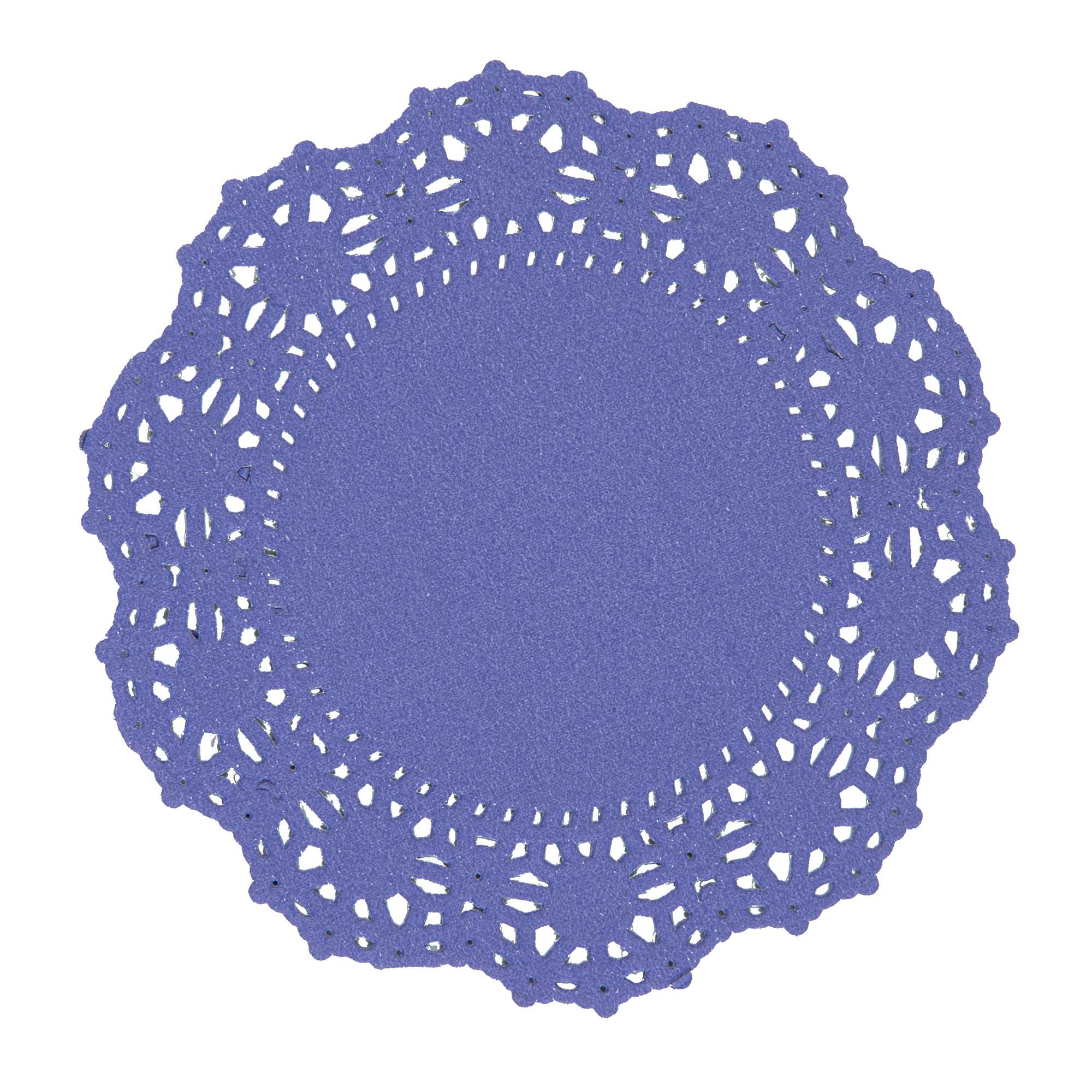 Pastry Tek Round Purple Paper Doilies - Lace - 4" x 4" - 4000 count box