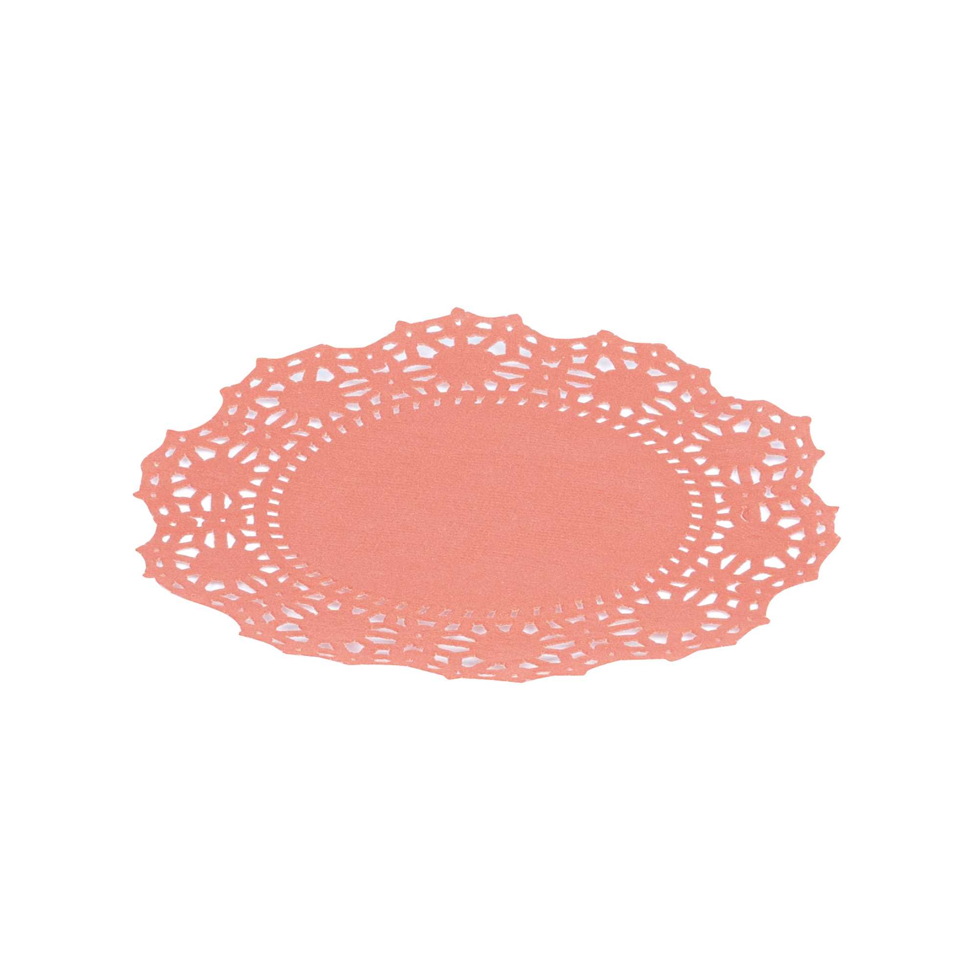 Pastry Tek Round Red Paper Doilies - Lace - 4" x 4" - 4000 count box