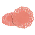 Pastry Tek Round Red Paper Doilies - Lace - 4" x 4" - 4000 count box
