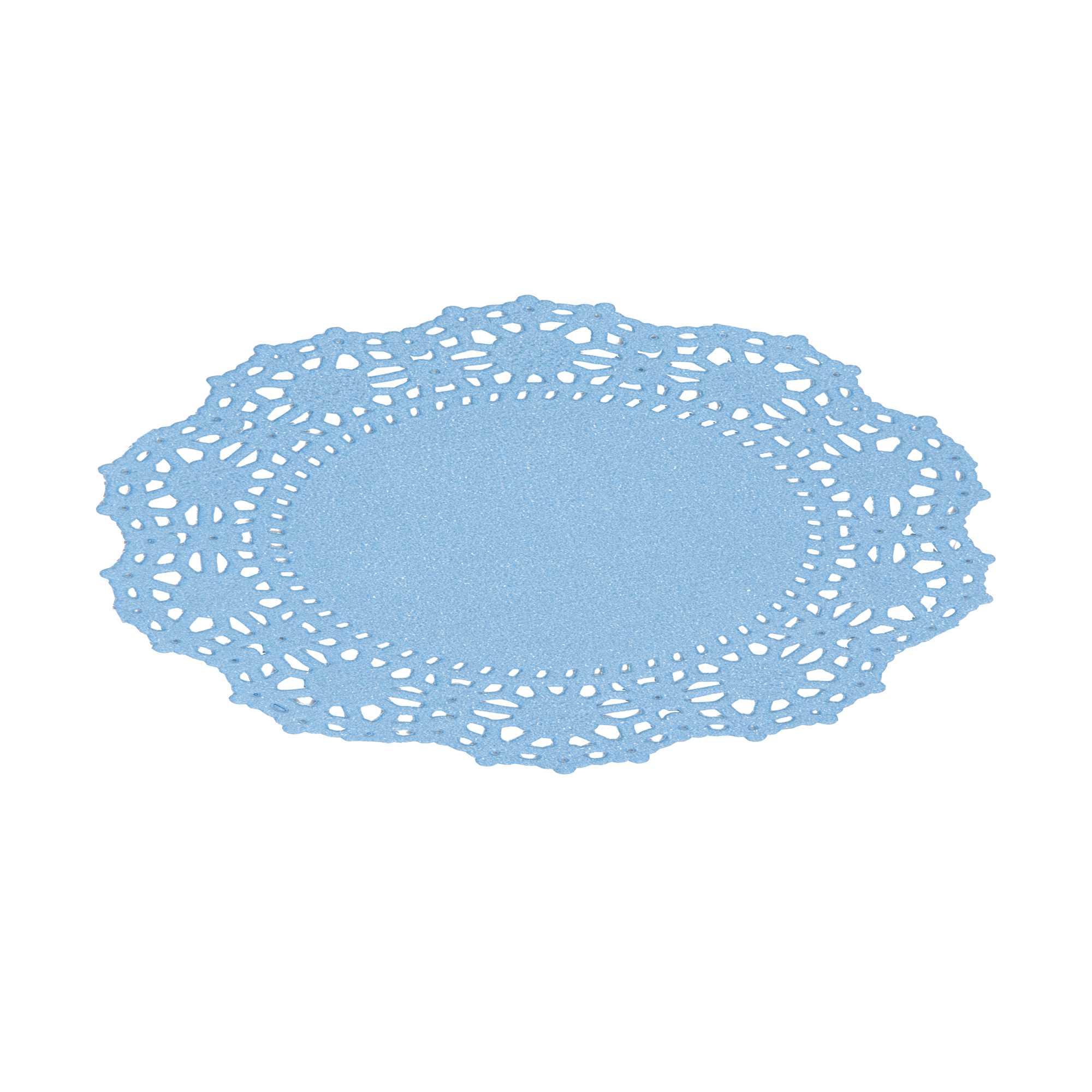 Pastry Tek Round Sky Blue Paper Doilies - Lace - 4" x 4" - 4000 count box