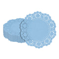 Pastry Tek Round Sky Blue Paper Doilies - Lace - 4" x 4" - 4000 count box