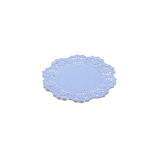 Pastry Tek Round Sky Blue Paper Doilies - Lace - 4" x 4" - 4000 count box