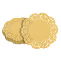 Pastry Tek Round Orange Paper Doilies - Lace - 4" x 4" - 100 count box
