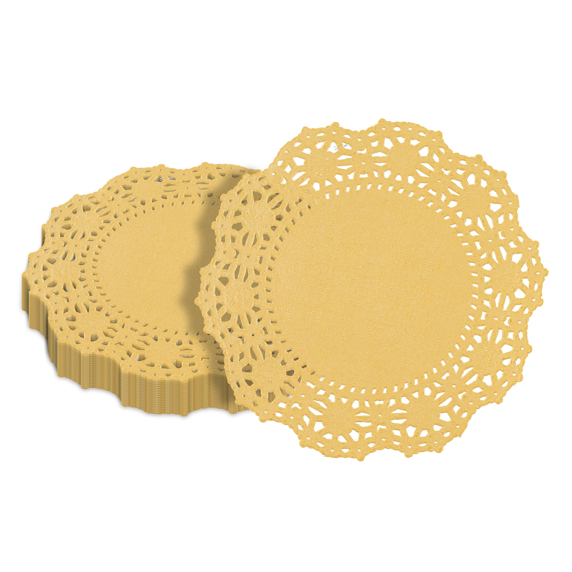 Pastry Tek Round Orange Paper Doilies - Lace - 4" x 4" - 100 count box