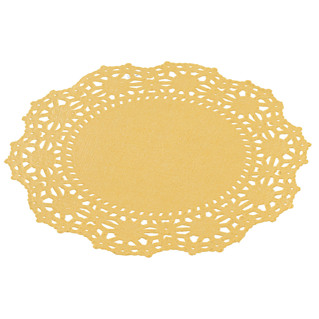 Pastry Tek Round Orange Paper Doilies - Lace - 4" x 4" - 4000 count box