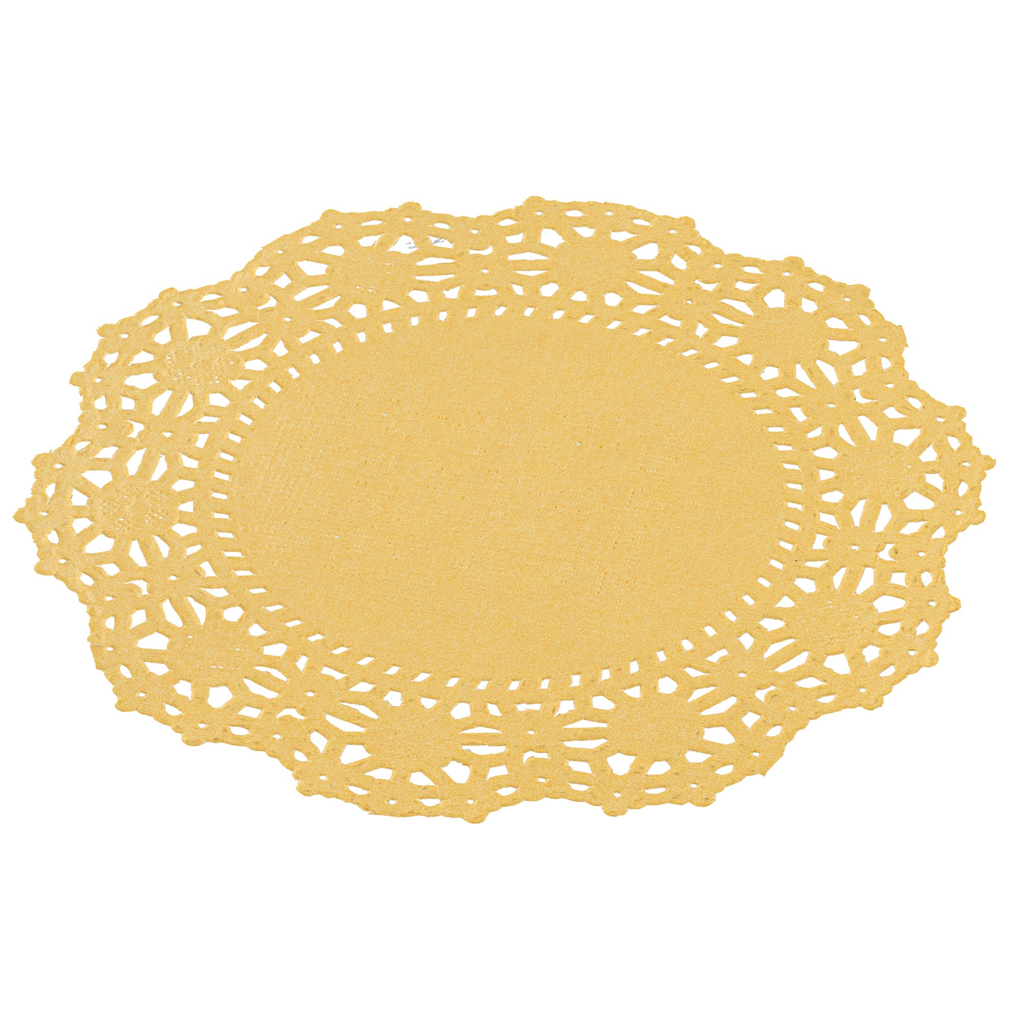 Pastry Tek Round Orange Paper Doilies - Lace - 4" x 4" - 4000 count box