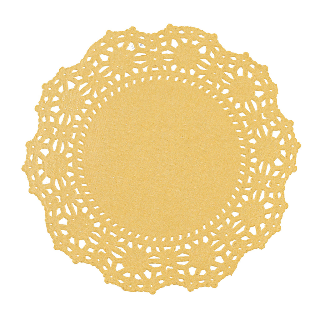 Pastry Tek Round Orange Paper Doilies - Lace - 4" x 4" - 4000 count box