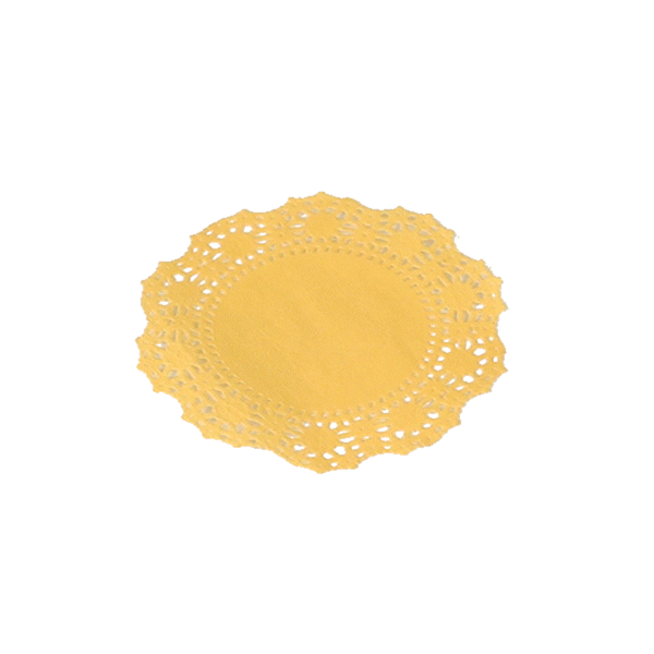 Pastry Tek Round Orange Paper Doilies - Lace - 4" x 4" - 100 count box