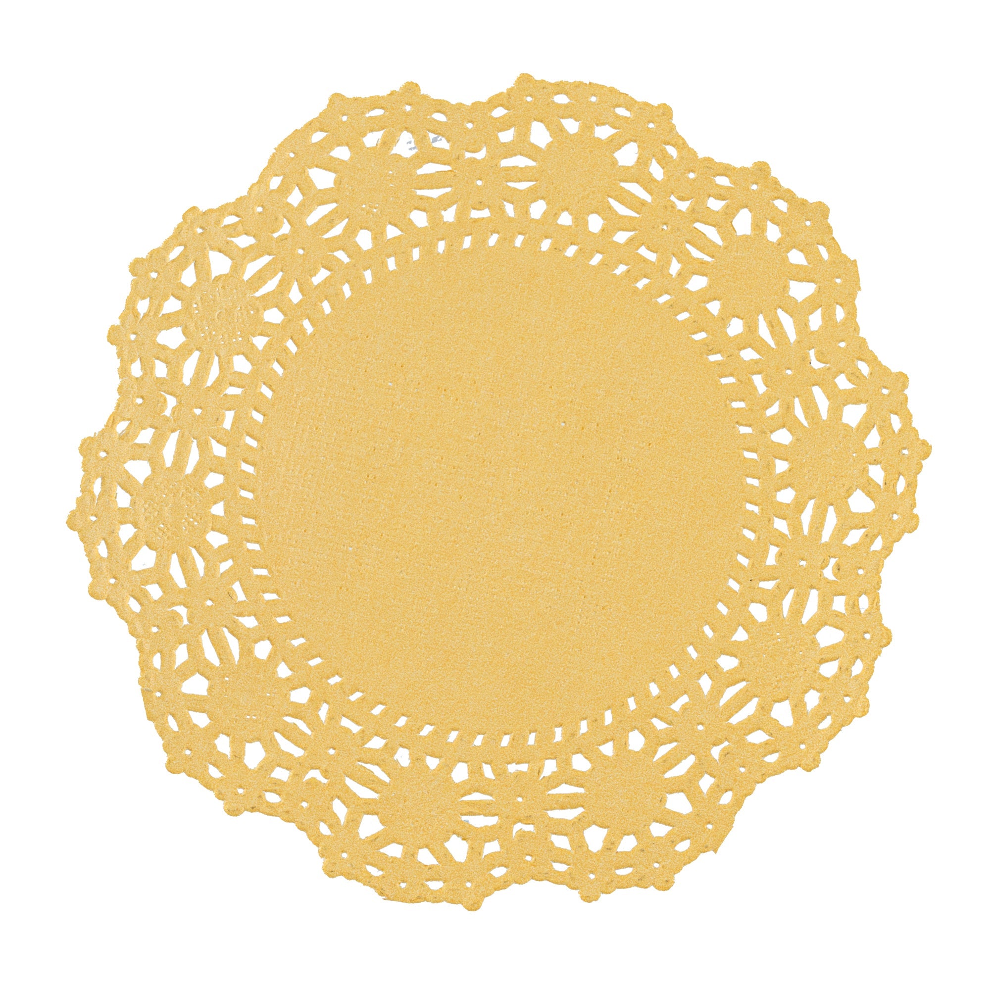 Pastry Tek Round Orange Paper Doilies - Lace - 4" x 4" - 100 count box