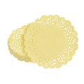 Pastry Tek Round Yellow Paper Doilies - Lace - 4" x 4" - 100 count box