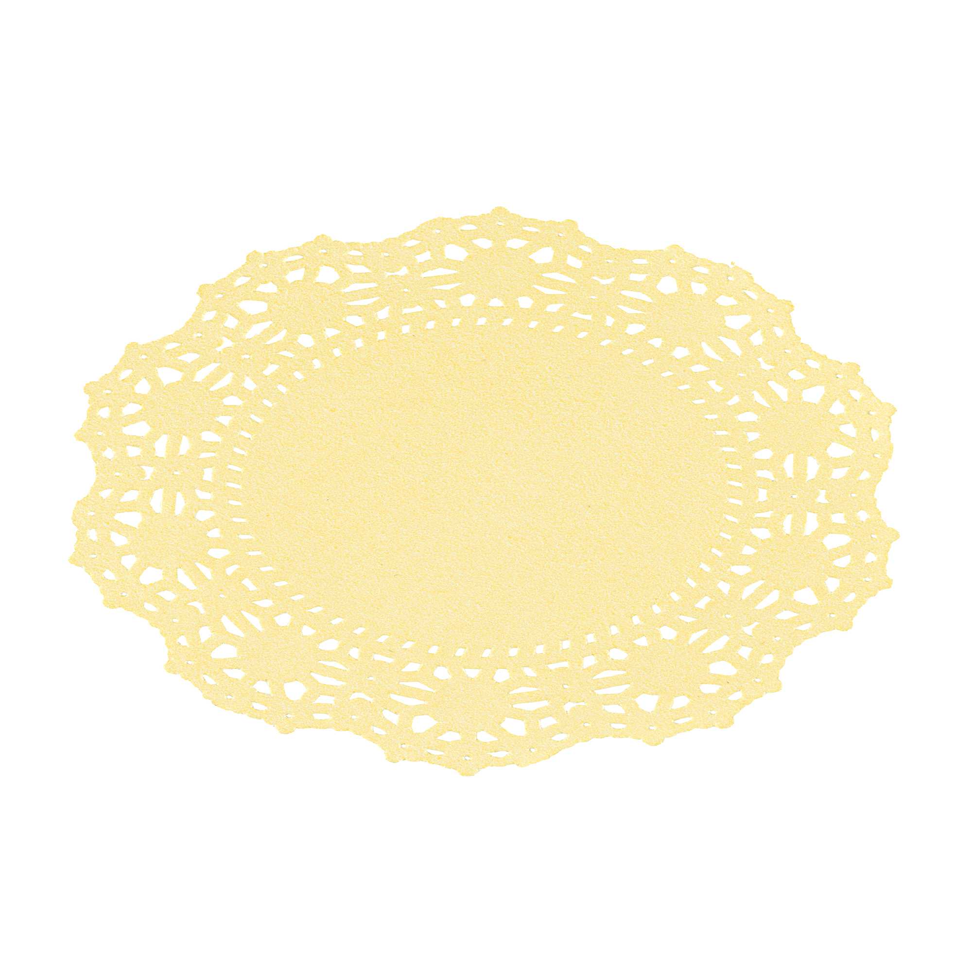 Pastry Tek Round Yellow Paper Doilies - Lace - 4" x 4" - 4000 count box