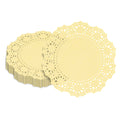 Pastry Tek Round Yellow Paper Doilies - Lace - 4" x 4" - 4000 count box