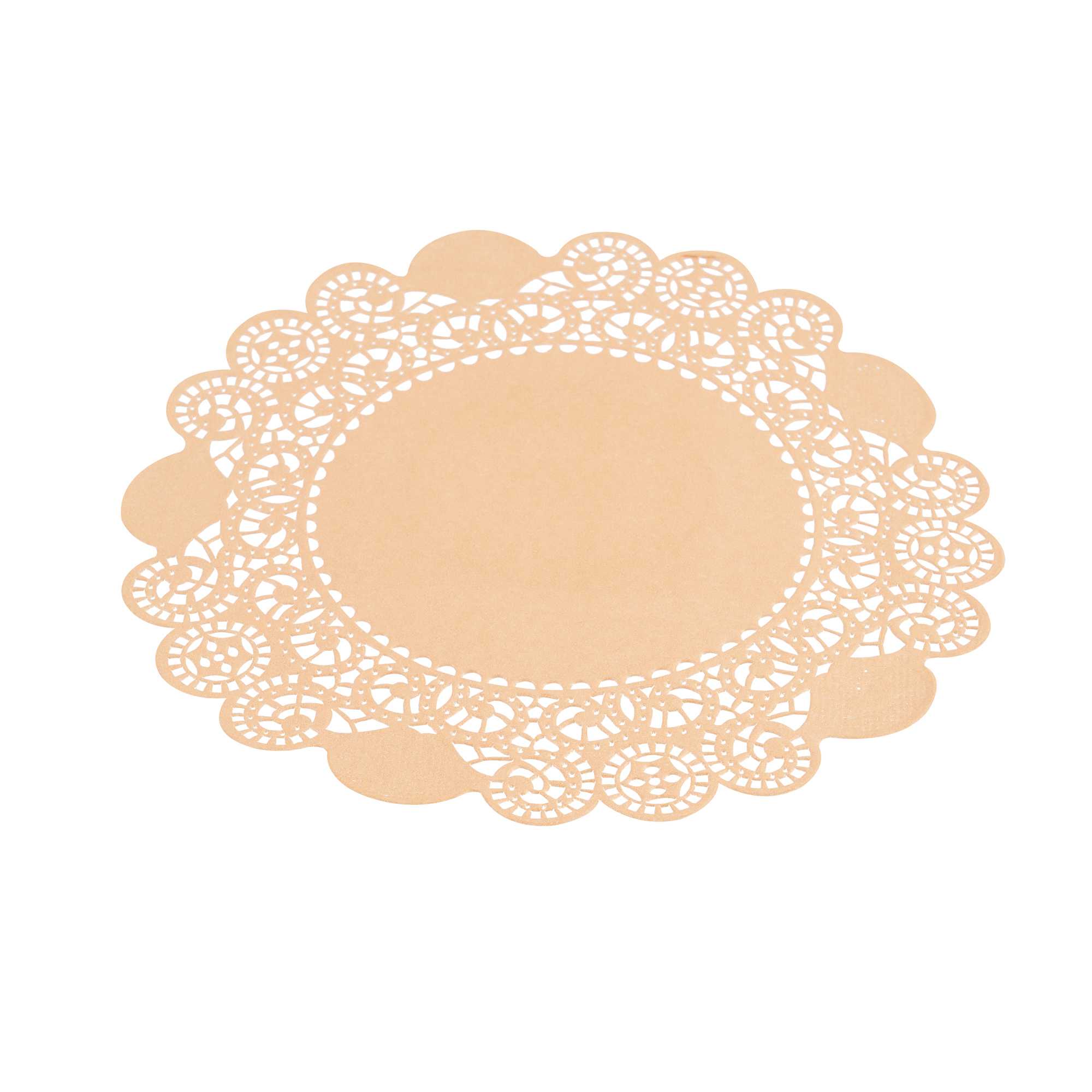 Pastry Tek Round Coral Paper Doilies - Lace - 6" x 6" - 100 count box