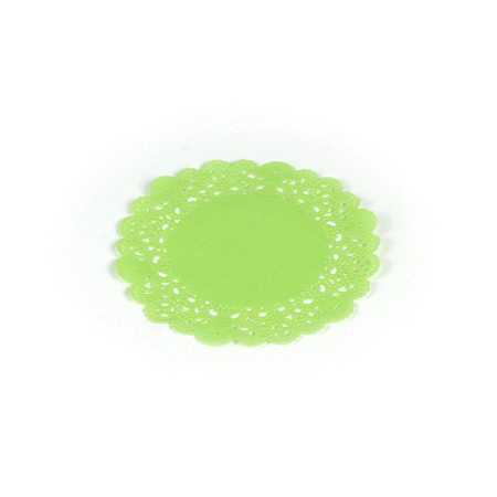 Pastry Tek Round Green Paper Doilies - Lace - 6" x 6" - 4000 count box