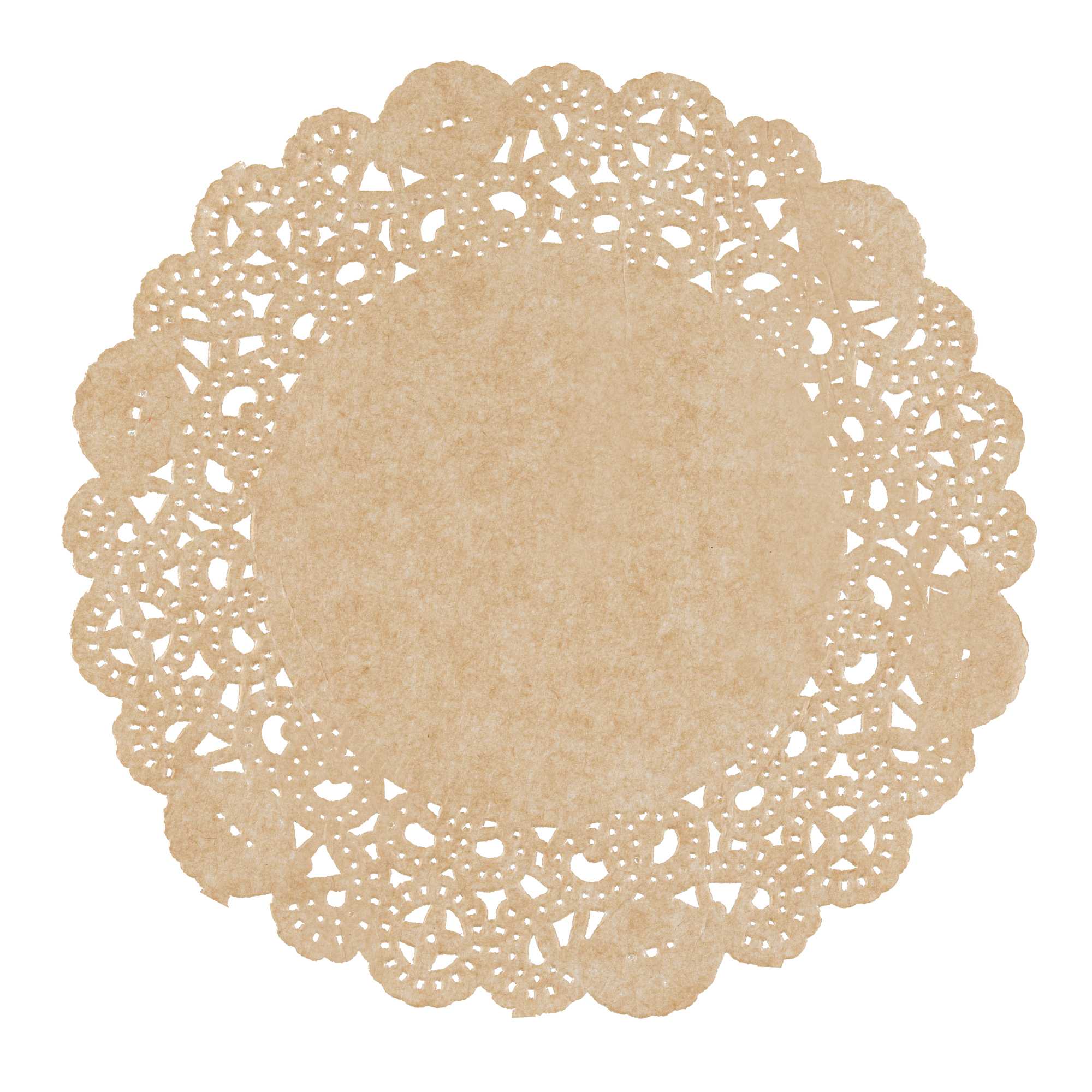 Pastry Tek Round Kraft Paper Doilies - Lace - 6" x 6" - 4000 count box