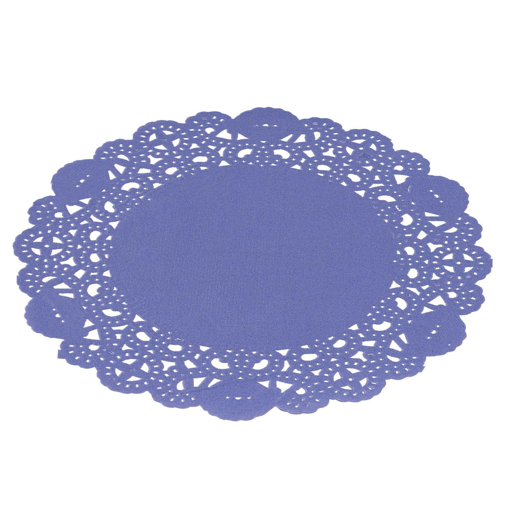 Pastry Tek Round Purple Paper Doilies - Lace - 6" x 6" - 4000 count box