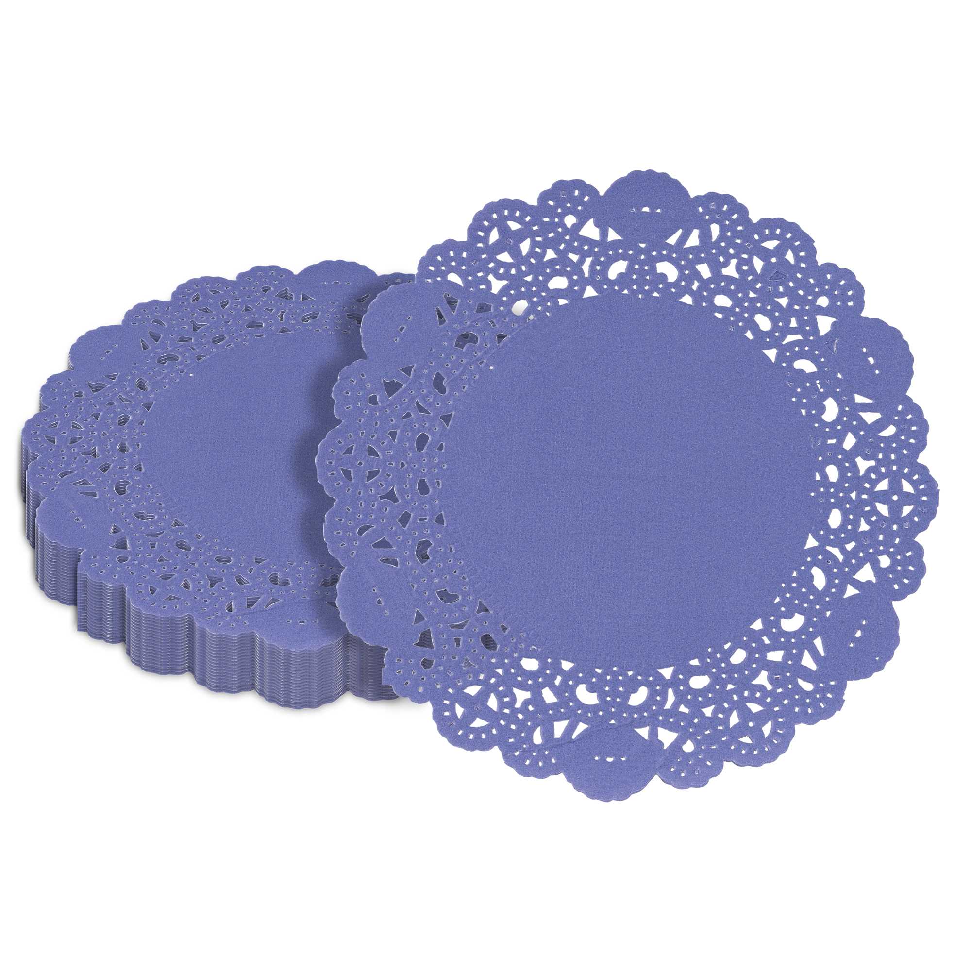 Pastry Tek Round Purple Paper Doilies - Lace - 6" x 6" - 4000 count box