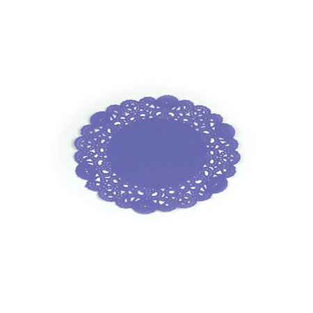 Pastry Tek Round Purple Paper Doilies - Lace - 6" x 6" - 4000 count box