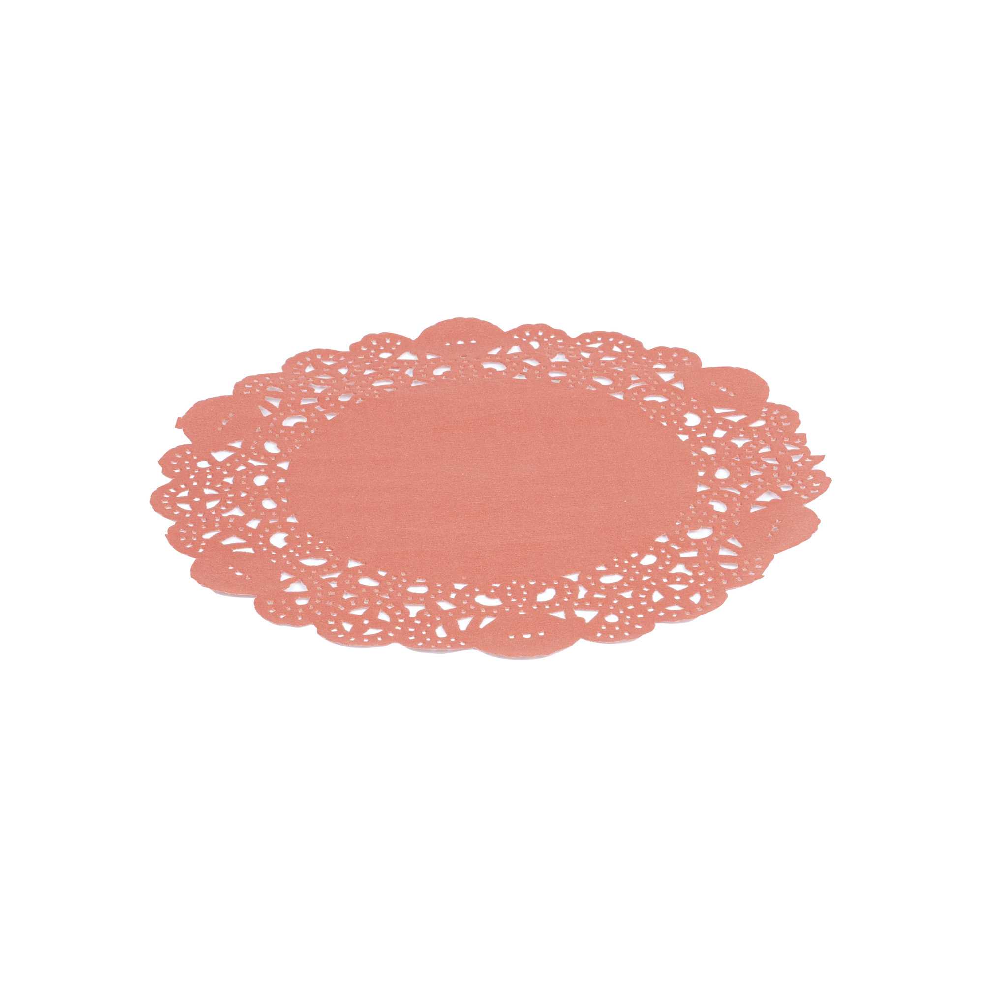 Pastry Tek Round Red Paper Doilies - Lace - 6" x 6" - 4000 count box