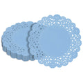 Pastry Tek Round Sky Blue Paper Doilies - Lace - 6" x 6" - 4000 count box