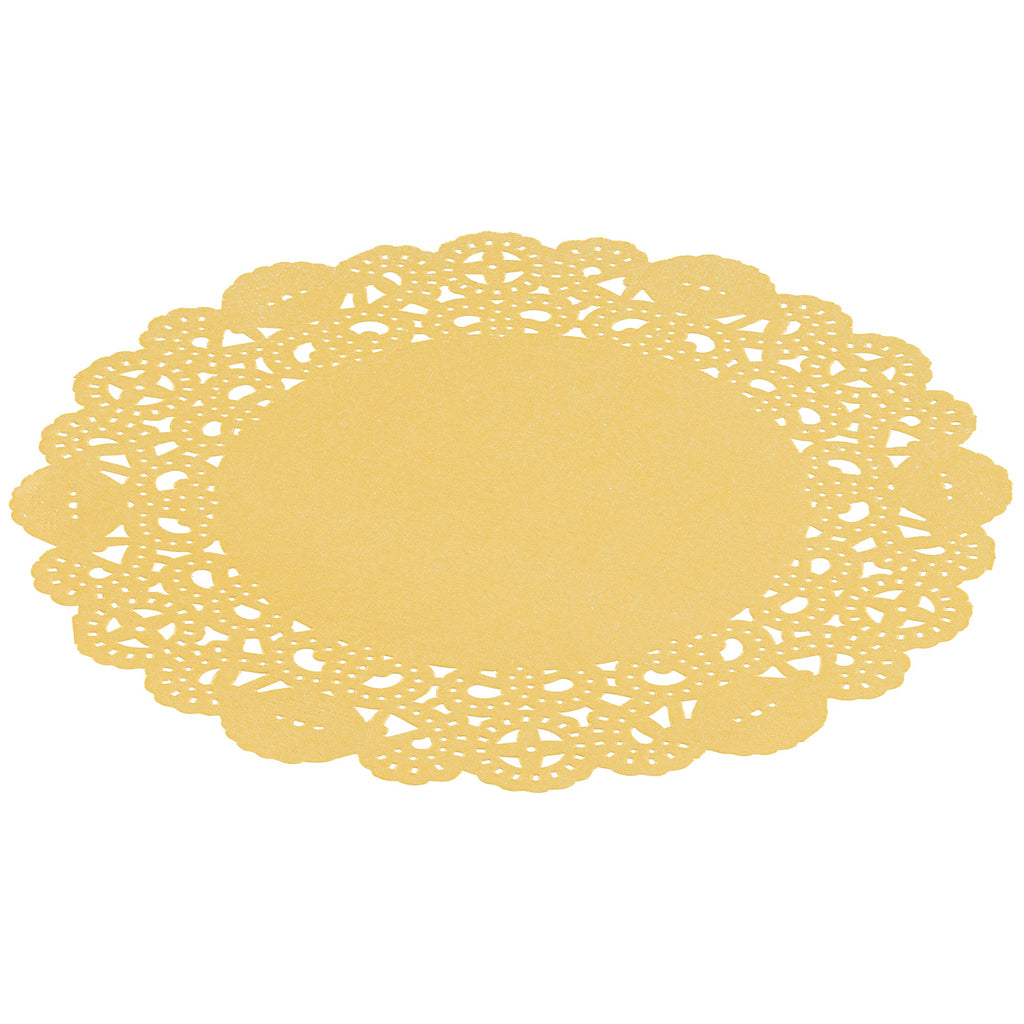 Pastry Tek Round Orange Paper Doilies - Lace - 6" x 6" - 4000 count box