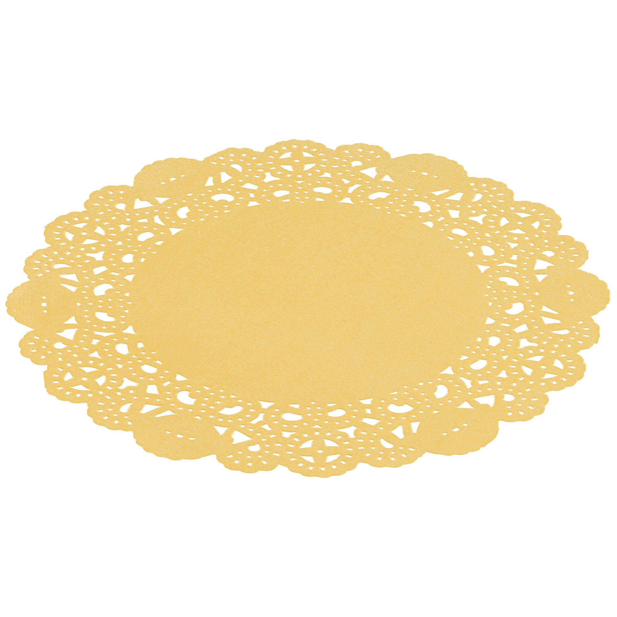 Pastry Tek Round Orange Paper Doilies - Lace - 6" x 6" - 4000 count box
