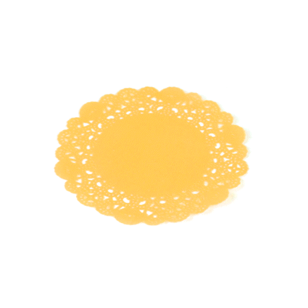 Pastry Tek Round Orange Paper Doilies - Lace - 6" x 6" - 4000 count box