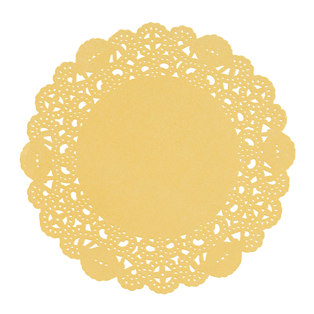 Pastry Tek Round Orange Paper Doilies - Lace - 6" x 6" - 4000 count box