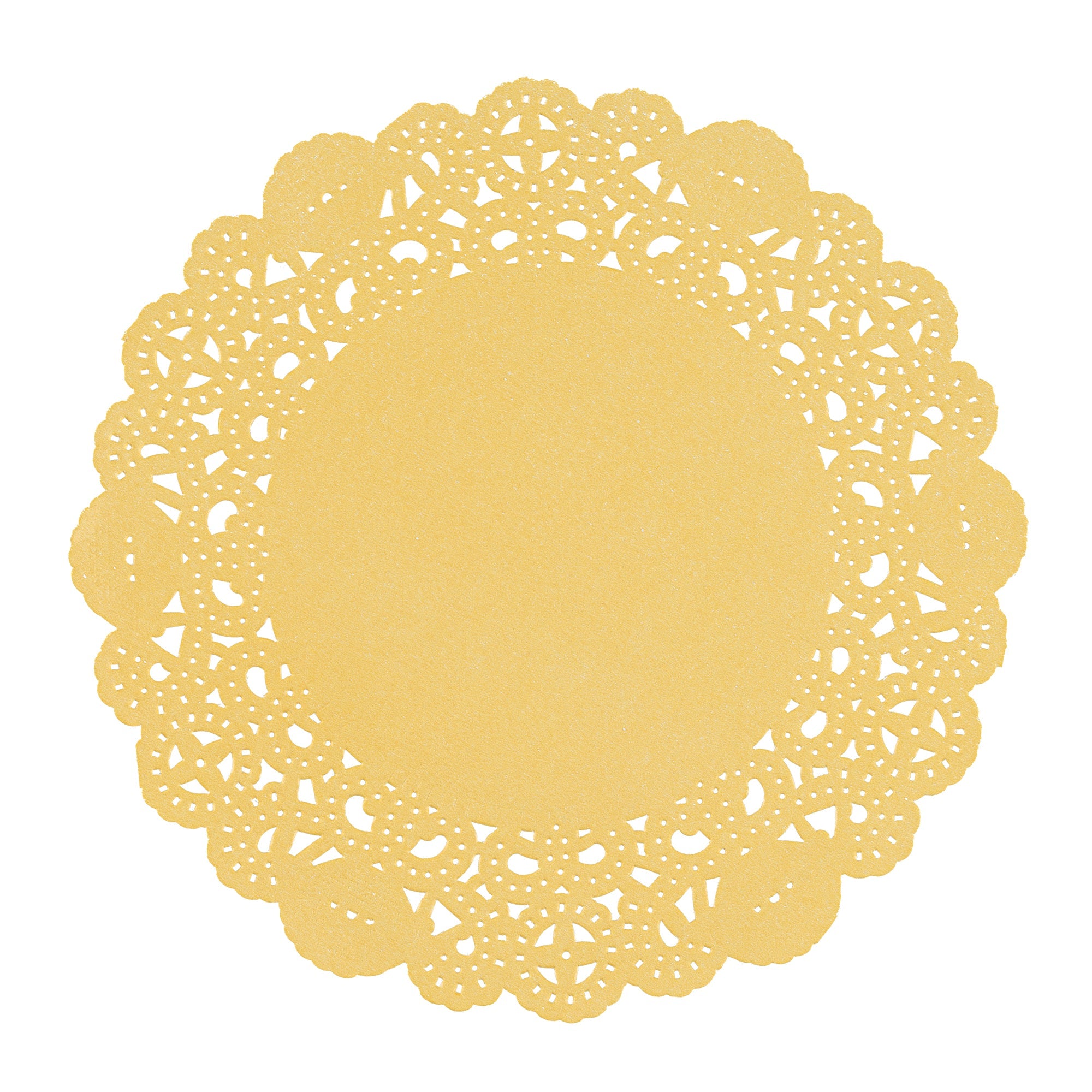 Pastry Tek Round Orange Paper Doilies - Lace - 6" x 6" - 4000 count box