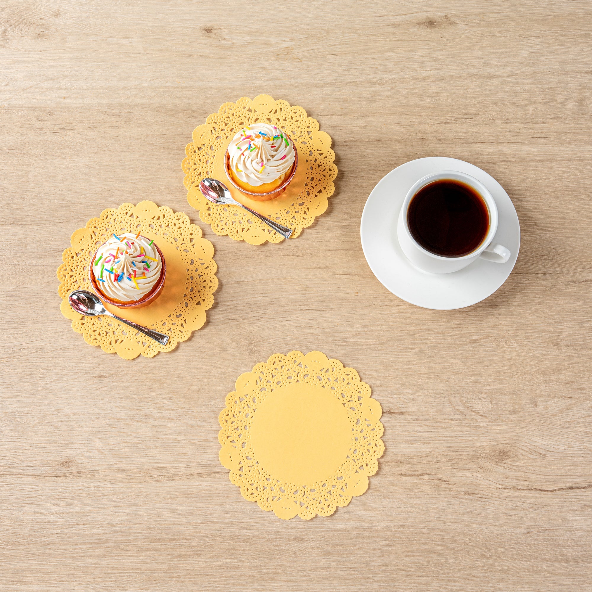 Pastry Tek Round Orange Paper Doilies - Lace - 6" x 6" - 4000 count box