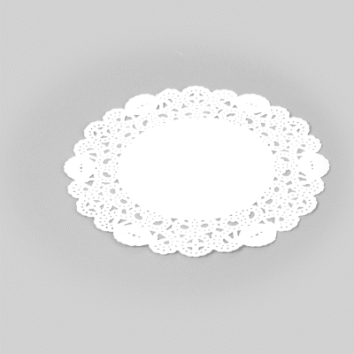 Pastry Tek Round White Paper Doilies - Lace - 6" x 6" - 4000 count box
