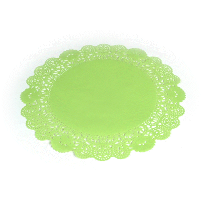 Pastry Tek Round Green Paper Doilies - Lace - 12" x 12" - 4000 count box