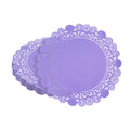 Pastry Tek Round Purple Paper Doilies - Lace - 12" x 12" - 100 count box