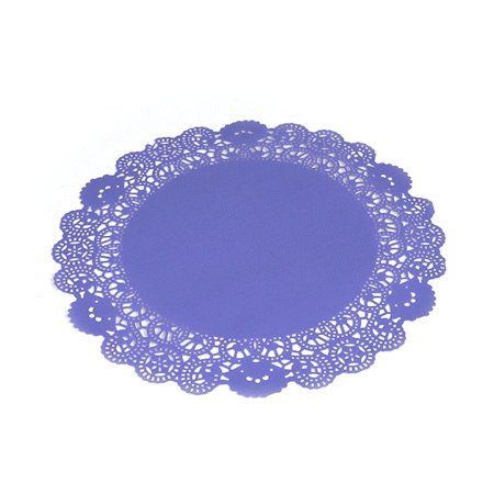 Pastry Tek Round Purple Paper Doilies - Lace - 12" x 12" - 4000 count box
