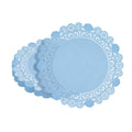 Pastry Tek Round Sky Blue Paper Doilies - Lace - 12" x 12" - 100 count box