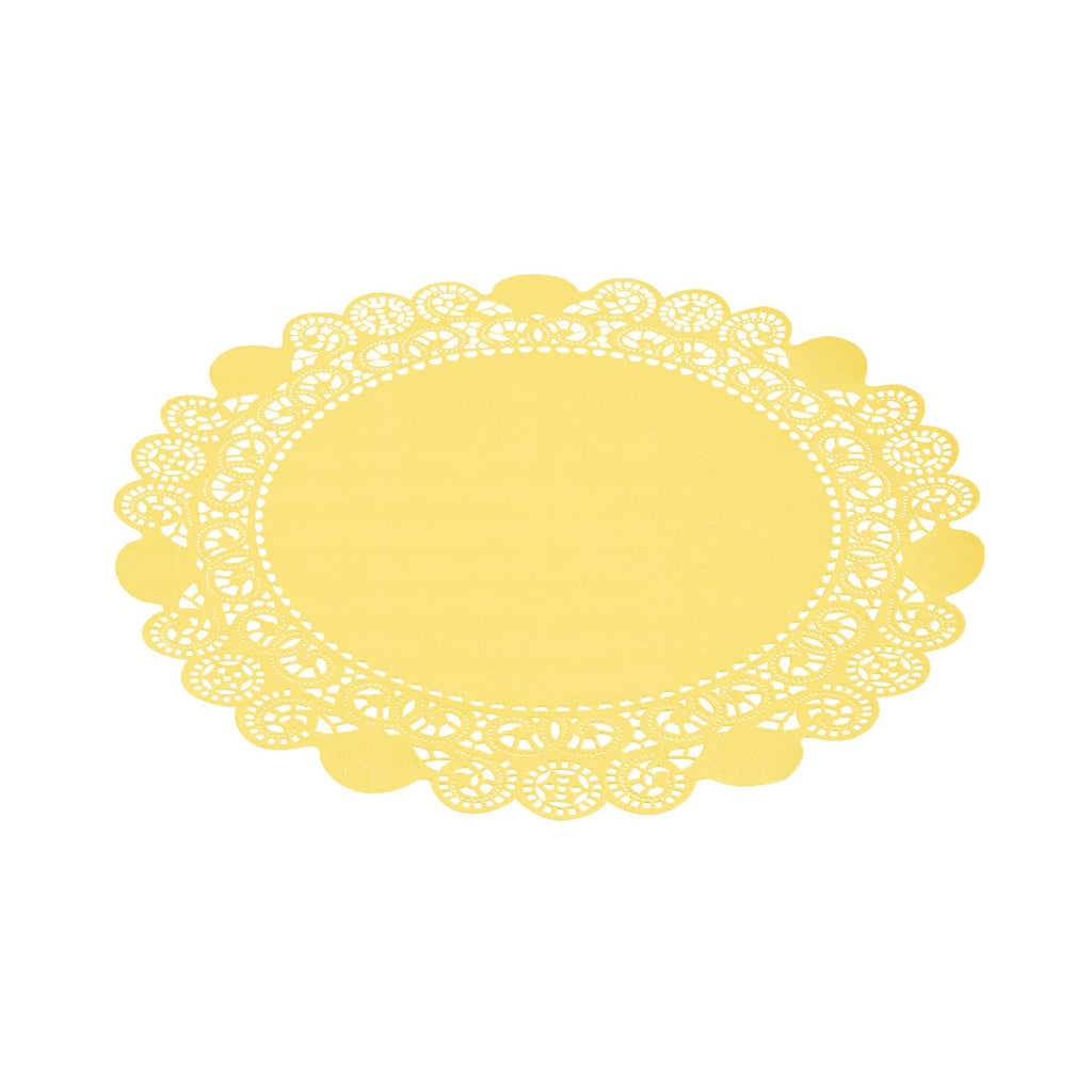 Pastry Tek Round Orange Paper Doilies - Lace - 12" x 12" - 100 count box