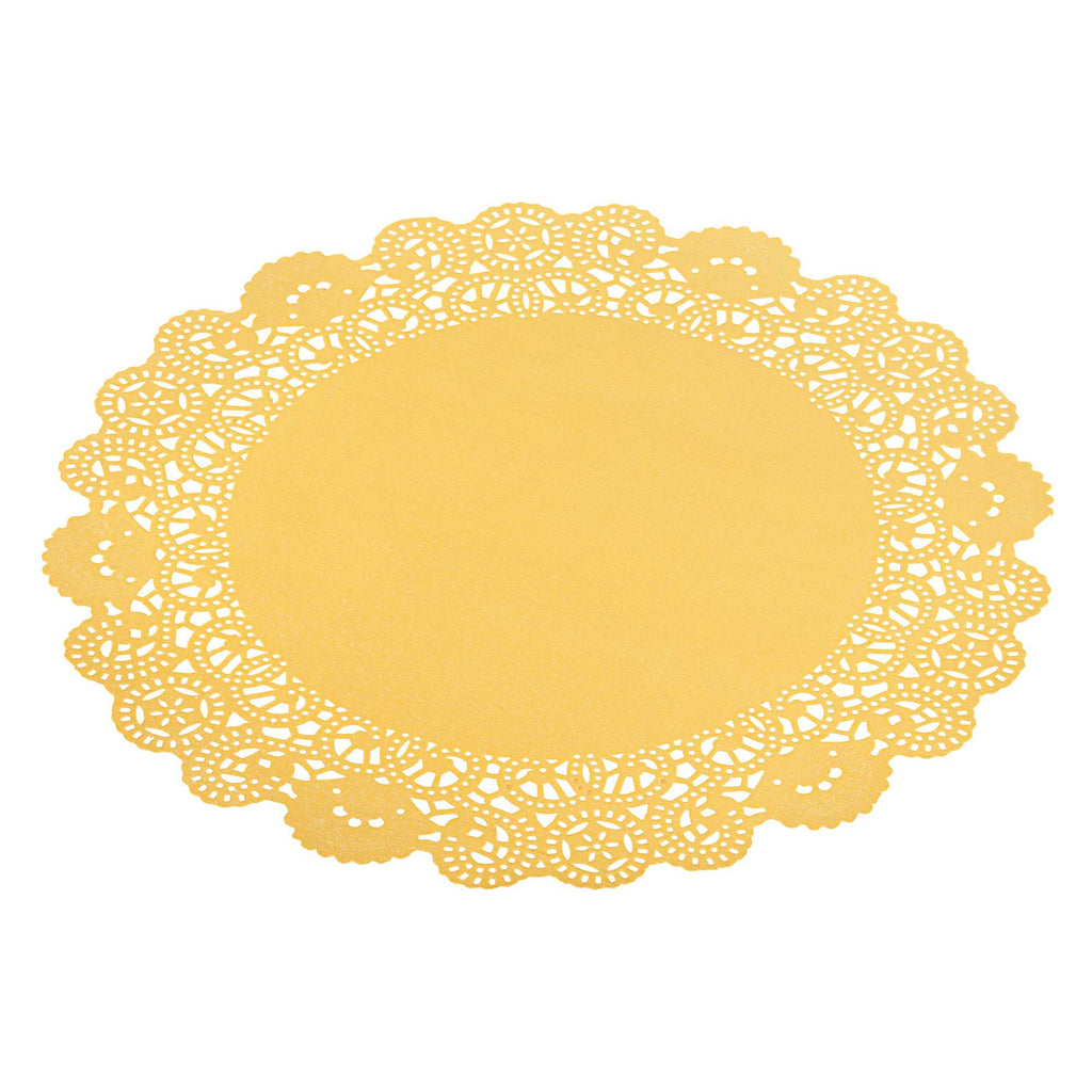 Pastry Tek Round Orange Paper Doilies - Lace - 12" x 12" - 4000 count box