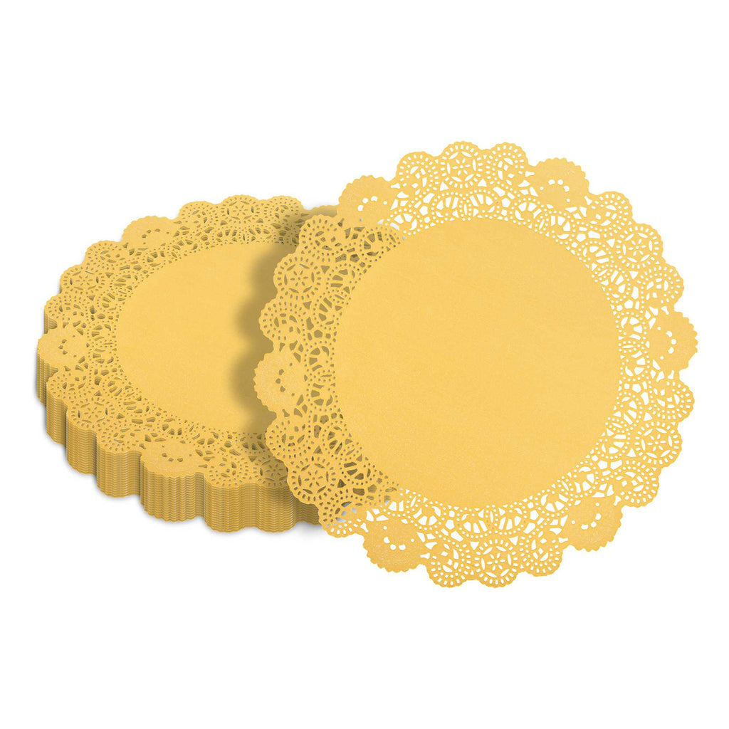 Pastry Tek Round Orange Paper Doilies - Lace - 12" x 12" - 4000 count box