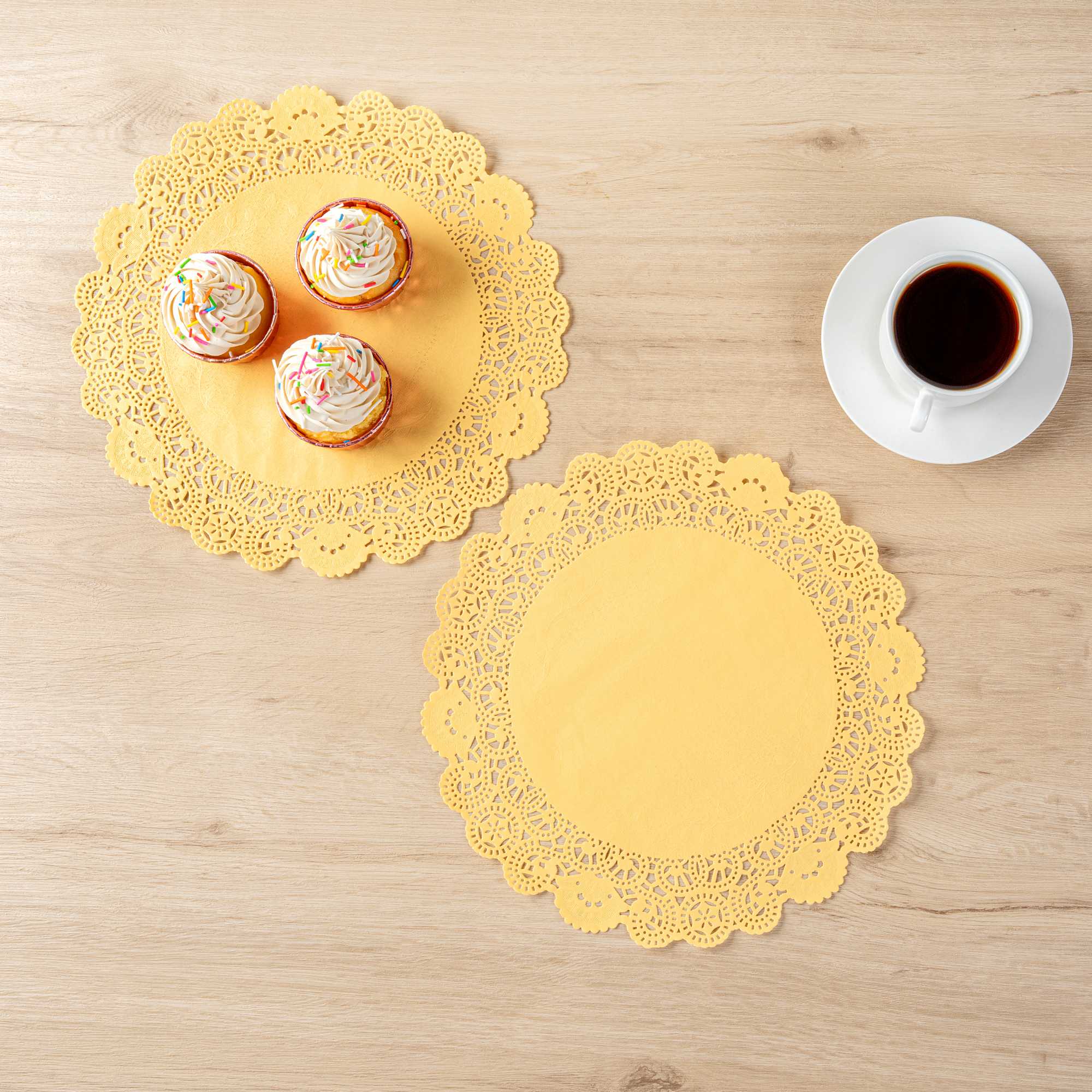 Pastry Tek Round Orange Paper Doilies - Lace - 12" x 12" - 4000 count box