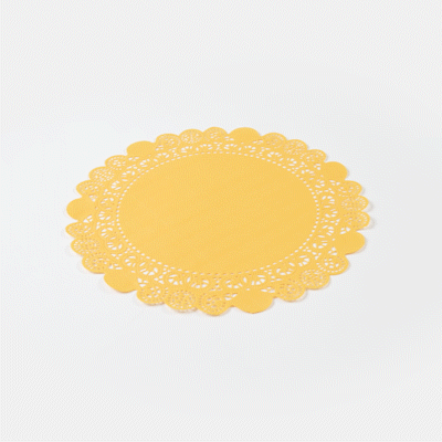 Pastry Tek Round Orange Paper Doilies - Lace - 12" x 12" - 100 count box
