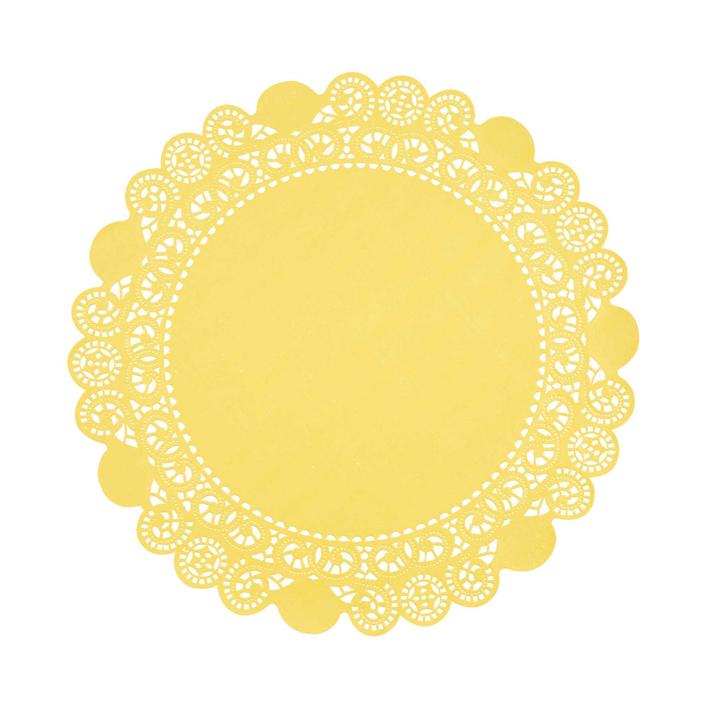 Pastry Tek Round Orange Paper Doilies - Lace - 12" x 12" - 100 count box