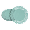 Pastry Tek Round Teal Paper Doilies - Lace - 12" x 12" - 4000 count box