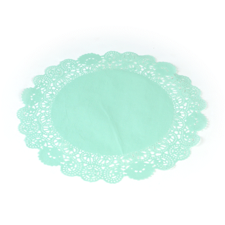 Pastry Tek Round Teal Paper Doilies - Lace - 12" x 12" - 4000 count box